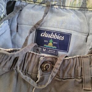 Chubbies Chino Pants Mens Medium Gray Performance Drawstring Stretch Waist